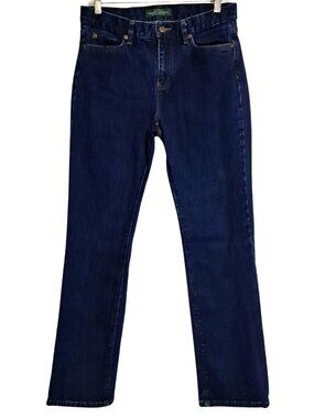 Lauren Ralph Lauren Jeans Womens 30 inch waist Straight Leg Classic Fit Dark Was
